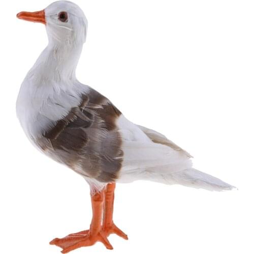 Realistic Feathered Seagull Birds Sculpture for Home, Garden, Beach Seaside, Nautical Themed Room Ornament - Very Realistic