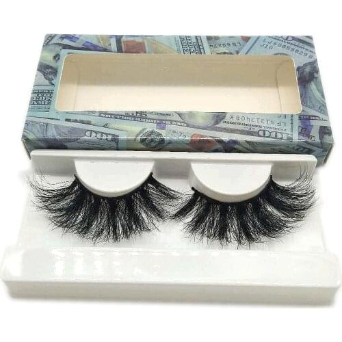 25mm mink eyelashes top selling fashion dramatic 25mm mink eyelashes long wispy fluffy eyemake up use false lash with money box