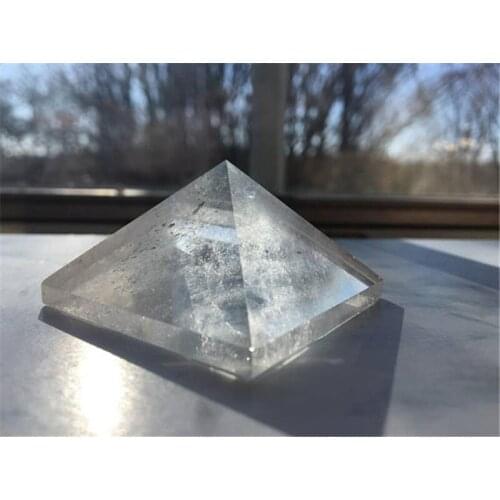 Lucky stone natural clear quartz crystal pyramid healing rock clear gemstone crystal pyramid as gift