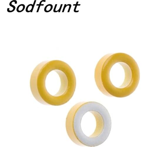 T50-26 Yellow White Ring Iron Ferrite Toroid Cores 7.5mm Inner Diameter For Inductors