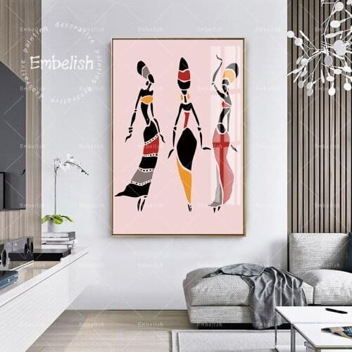 Embelish 1 Pieces Beautiful African Woman Portrait Wall Art Pictures For Living Room Home Decor Posters HD Print Canvas Painting