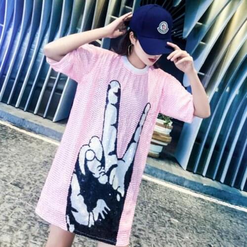 Casual Straight Geometric Sequined elegant Above Knee Mini O-neck women Summer sequin dress Vestidos De Verano summer dresses