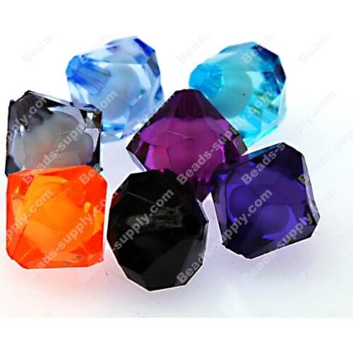 12x13mm random mixed color transparent bicone beads,beads in beads, sold of 730 pcs per pkg