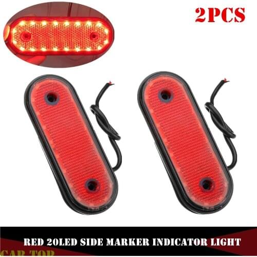 2PCS 24v Truck LED Side Marker Lights Red 20LED Side Marker Indicator Light Lamp Caravan 24v LED Lights Truck
