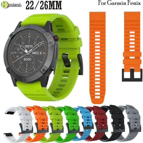 22 26mm Quick Release watchBand Strap For Garmin Fenix 6X /Fenix 6 /5X/5/ Fenix 3 3 HR 945 935 Easyfit sport Silicone Wriststrap