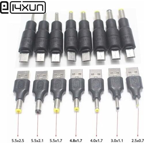1pcs 5Pin Micro usb / USB 2.0 to DC Power Plug 5.5*1.7 5.5*2.5 5.5*2.1 4.8*1.7 4.0*1.7 3.5*1.35 3.0*1.1 2.5*0.7mm for phone toy