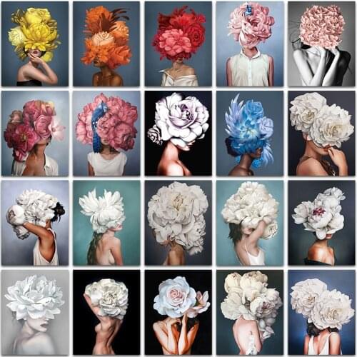 5D DIY Diamond Painting Flower Rose Girl Ladies Body Art Full Square&Round Diamond mosaic Paint Diamond embroidery Cross stitch