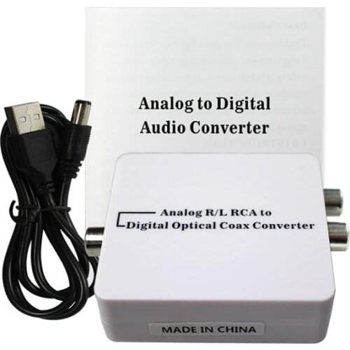 Analog R/L/RCA to Digital Optical Toslink Coax Coaxial Audio Signal Converter Adapter