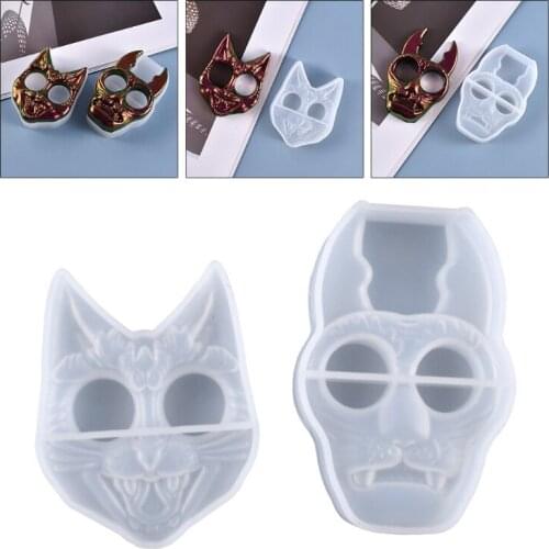 Tiger/Cats Head Shaped Keychain Epoxy Resin Mold DIY Crafts Casting Tool Jewelry Pendant Silicone Mould Drop Shipping Soap Makin
