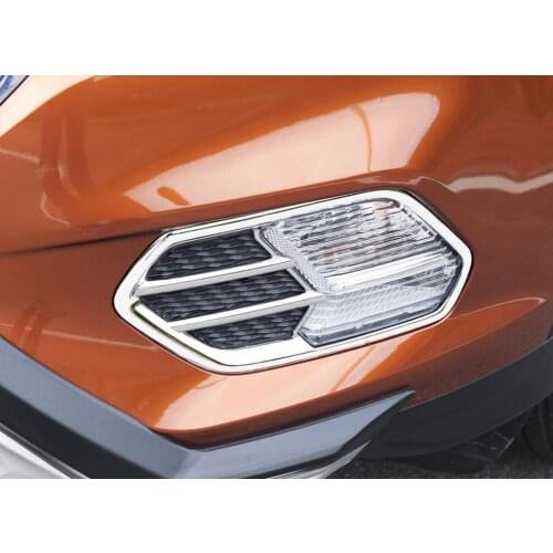 For Ford Escape Kuga 2017 Chrome Front Head Fog Light Lamp Cover Trim Foglight Bezel Bumper Garnish Frame Molding Styling 2pcs