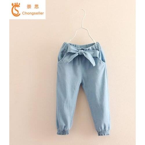 Girls Jeans Pants Spring Summer 2018 Childrens Clothing Jeans Blue Denim Trousers Casual Pant Baby Children Pant