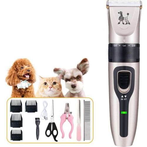 Electric Pet Hair Clipper Set Professional Rechargeable Low-noise Cat Dog Shaver Animal Grooming Clippers Puppy Electric Scissor