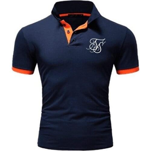 2021SikSilk New Mens Polka Dot Slim T-shirt Summer Fashion Breathable Cotton Mens Short Sleeve Lapel Pullover +14