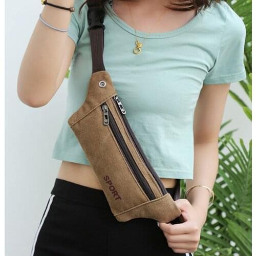 1 Pc Canvas Fanny Waist Pack Male Waist Bags Belt Canvas Hip Bum Military Bag Pouch