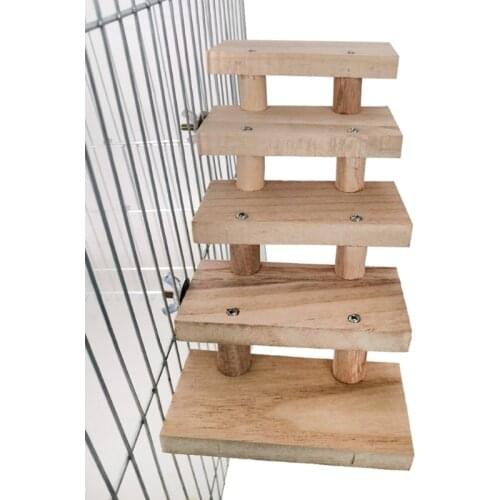 Natural Wooden 3/4/5/6/7/8 Layers Hamster Ladder Toys Pet Parrot Climbing Stairs Gifts Cage Accessories