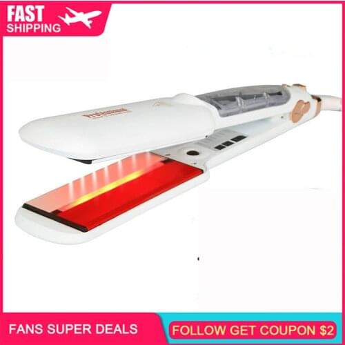 Infrared Hair Steam Straightener Hair Care Iron Recovers Damaged Tool LCD Display Hair Treatment Styler Iron Straightener