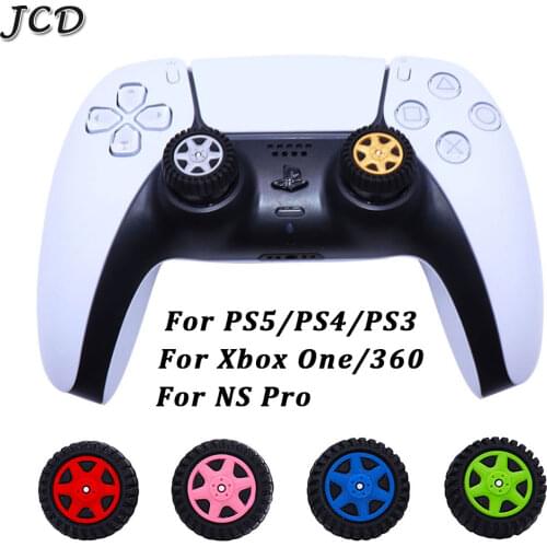 JCD 1pcs Car Wheel Tyre Thumb Stick Grip Cap Thumbstick Joystick Cover For Sony PS5 PS4 PS3 Slim Xbox 360 Series X/S Switch Pro