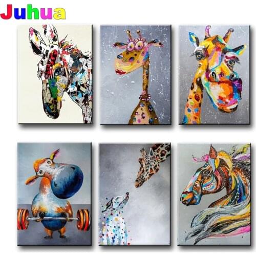 Lovely Graffiti horse hippo diamond painting full drill cartoon animal mosaic diamond embroidery diamond stitch kids room decor