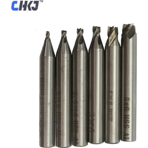 CHKJ HSS End Mill Straight Shank 4 Flutes High Speed Steel Locksmith Milling Cutter Router Drill Bit 1/1.2/1.5/2/2.5/3/4/5mm