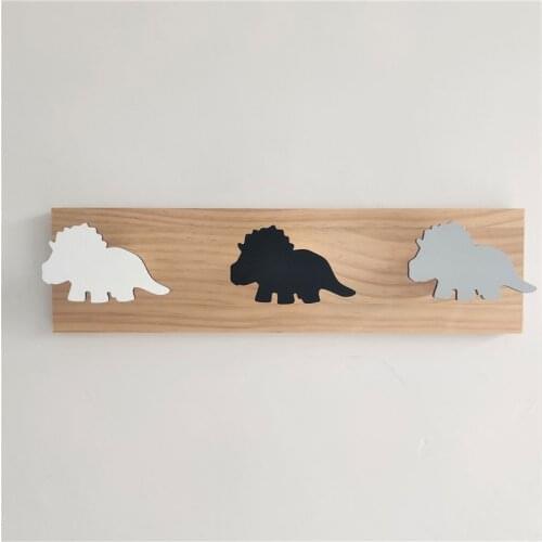 Creative Minimalist Home Hook Grey Dinosaur Row Hook Childrens Room Wall Creative Soft Decoration Cartoon Childrens Hook