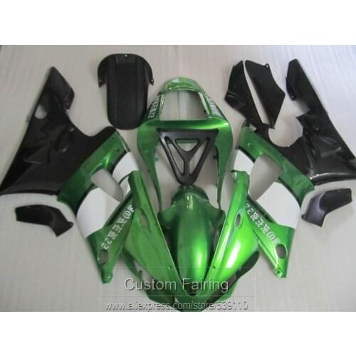 Bodywork top selling fairing kit for Yamaha YZFR1 00 01 green black fairings set YZF R1 2000 2001 LK35