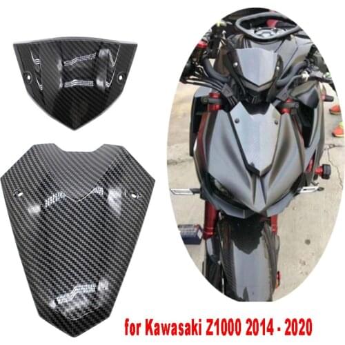 Carbon Color Windshield with sun visor glass for Kawasaki Z1000 2014 - 2020 2015 2016 Windscreen Screen Wind Deflectors plastic