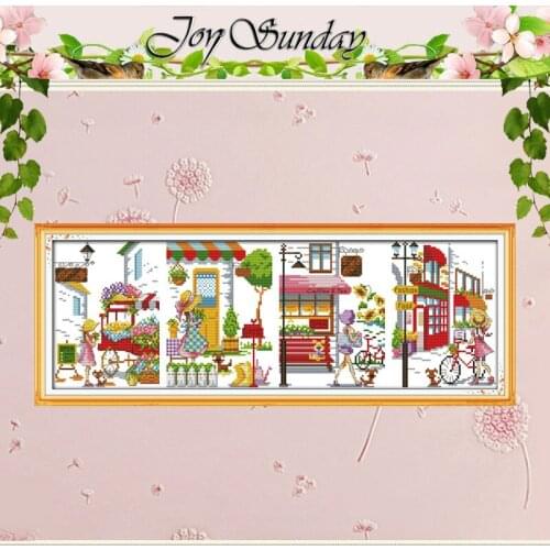 Romantic street Patterns Counted Cross Stitch DIY 11CT 14CT Cross Stitch Set Wholesale Cross-stitch Kits Embroidery Needlework