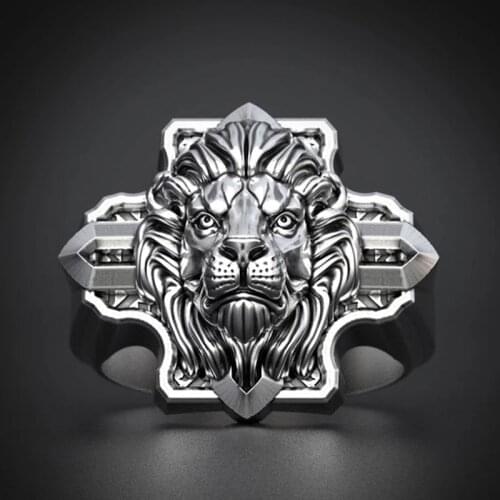 New Design Men Ring Frica Grassland Lion Rings Animal Style Anniversary Birthday Gift For Women Jewelry Accessories