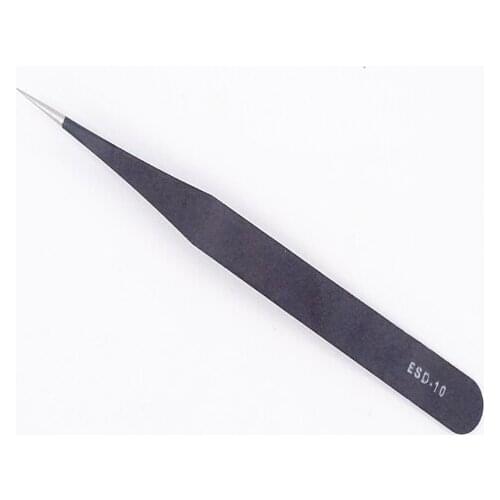 Wholesale HRC40 Degrees Multifunction anti-static Antimagnetic sharp point Stainless Steel Tweezers ESD-10 for Repairing Tools