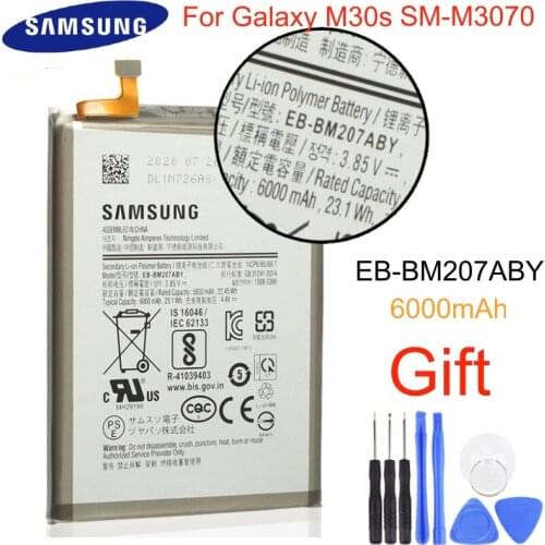 Original Samsung Battery EB-BM207ABY For Samsung Galaxy M30s SM-M3070 Phone Battery 6000mAh mobile phone battery high capacity