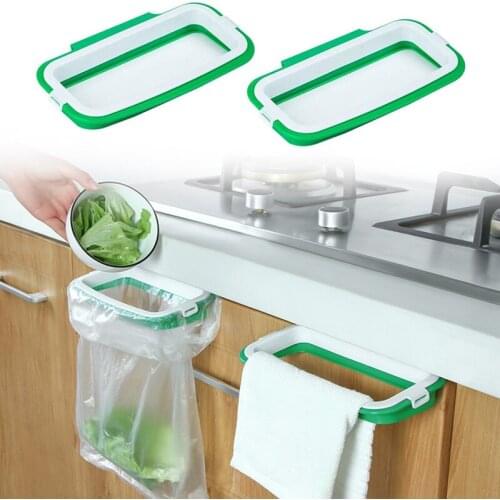 Plastic Garbage Bag Holder For Kitchen RV Bathroom Dorm Room Office Hanging BagCabinet Door Towel Holders Trash Bag Hanger