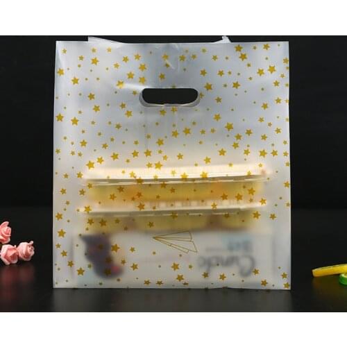 50Pcs/Lot Little Stars Food Plastic Bag Takeaway Packaging Bag Bread Dessert Tote Cake Bag Lunch Box Packaging Bag Transparent