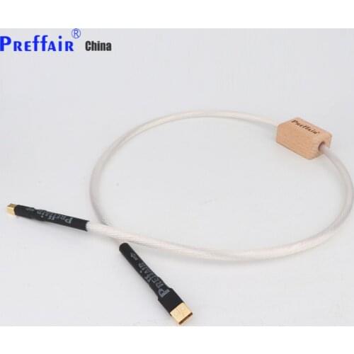 Preffair X420 12 Cores x 1.2mm Silver Plated USB Cable Audiophile USB AB A-B DAC Gold plating DAC Decoder Printer Data cable