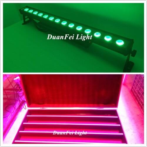 12pcs+Flightcase) High Bright Spotlights Pixel Wash 14x30w Cob Rgb Led Bar Dmx Auto Running Wall Washer IP65