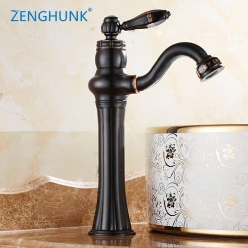 Basin Faucets Single Handle Black Bronze Brushed Brass Faucet Hot and Cold Sink Faucet Mixer Taps Bathroom Faucet Lavatory Mixer