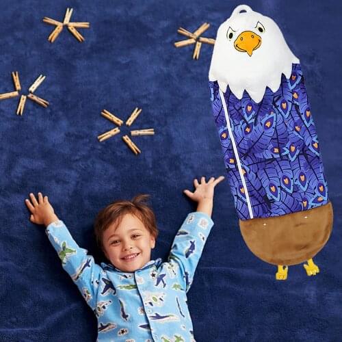 Sleeping Bag for Kids Girls Warm Sleeping Bag with Pillow Stuffed Animal Cartoon Boys Childrens Gifts Soft All-Season