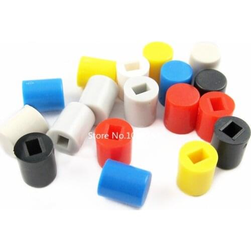 20pcs Tactile Push Button Switch Cap 7mm Applies to 5.8x5.8mm 7x7mm 8*8 8.5*8.5 Self-locking Switch Button Cap A06