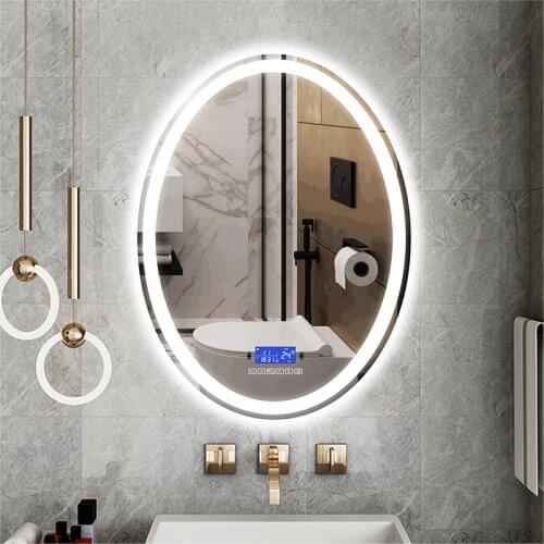 LED Smart Bathroom Mirror Adjustable 3 color Light+Bluetooth+Anti Fog+Dimmable Human-body induction Makeup Vanity Hotel mirror