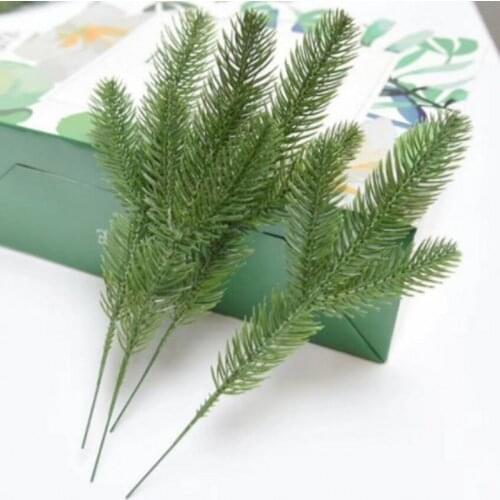 10pieces Artificial Pine Branches Fake Plants Artificial flowers Christmas Tree for Xmas Tree Ornaments Decorations
