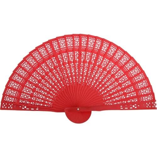 Japanese Style Vintage Wood Hollow Carved Folding Foldable Hand Held Fans 2009 Wedding Party Favor Event Party Supplies