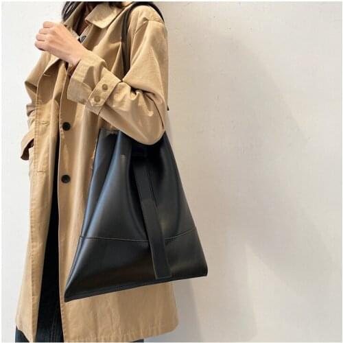 Large capacity shoulder bag fashion personality PU soft leather tote bags women Trendy all-match one-shoulder diagonal handbag