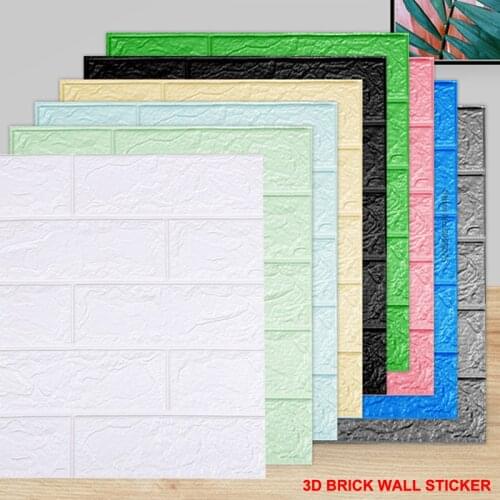 3D Brick Wall Stickers DIY self Foam Waterproof Decor Wallpaper For TV Background Kids Living Room