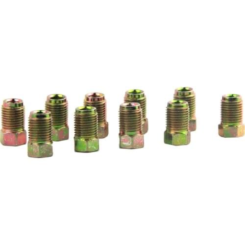 10PCS/Set 10 x 1mm Metal Male Short Brake Tube Screw Nuts Replacement for 3/16 Inch Tube Braking Metrics