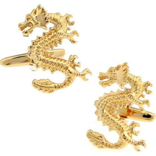 Animal Series Cufflinks Trendy Mens Accessories Gifts Casual Vintage High-quality French Shirt Golden Dragon Cuff Links
