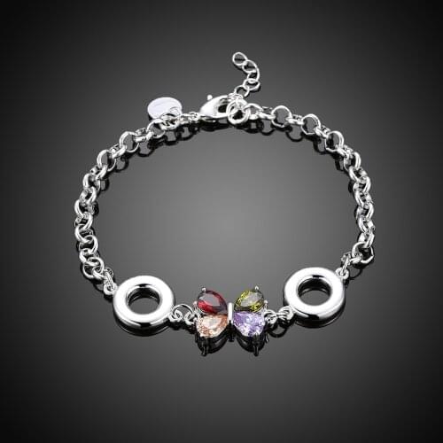 Women Crystal Bracelets Bangles Jewelry Fashion Classic Water Drop Zircon Silver Bracelets For Lady