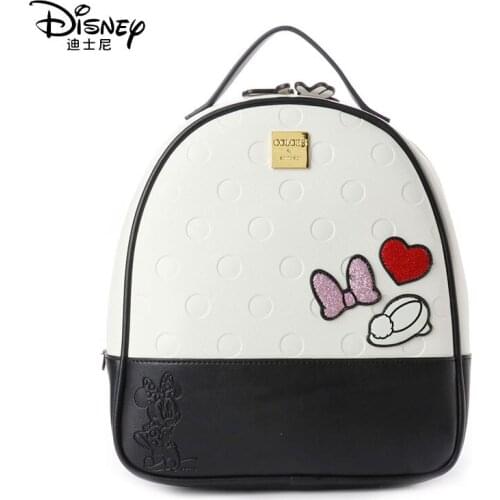 Disney Minnie Mickey Mouse Women Backpack 2020 Girl PU Student Bag Large Capacity Ladies Luxury Cartoon Waterproof Travel Bags