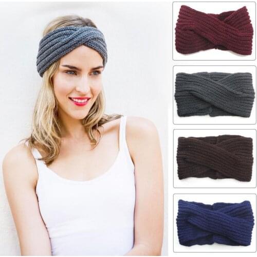 Winter Knitted Twist Headband For Women Girls Warmer Ear Wool Turban Hairband Headwrap Bandage Hair Accessories Haarband Bandeau