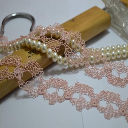 3.5cm width (15yards/lot) pink hollow Venise laceTrim with high quality for garment accessories and wedding 0430008