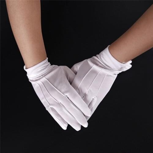 1Pair White Cotton Gloves Formal Work Uniform Catering uniforms Magician Parades Inspection Five-fingers work gloves