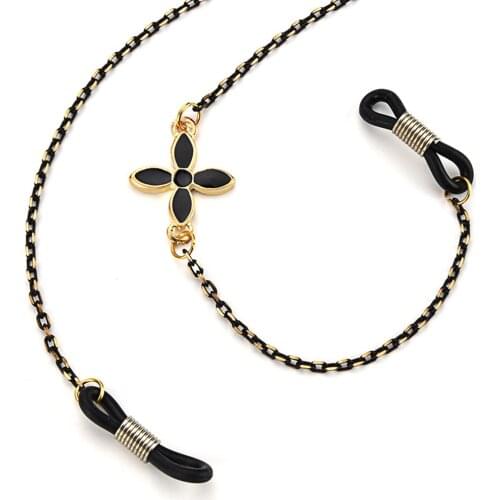 1PC Flowers Beaded Glasses Metal Chain Women Men Metal Sunglasses New Eyeglass Lanyard Hold Straps Eyewear Retainer Jewelry